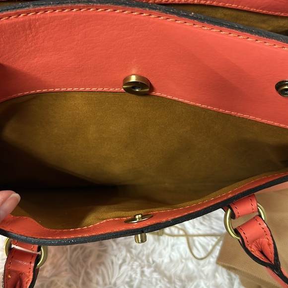 Patricia Nash Vienna Leather Satchel Purse Tooled Floral Bag in Coral 299. New - Picture 10 of 14